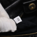 Miu Miu Side Ribbon Hand Bag Leather Black Gold Tone RT0383 Auth am13065V-23