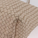 Bottega Veneta INTRECCIATO Cabas PM Tote Bag Leather Ivory 161357 Auth am13069A-12
