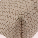 Bottega Veneta INTRECCIATO Cabas PM Tote Bag Leather Ivory 161357 Auth am13069A-13