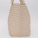 Bottega Veneta INTRECCIATO Cabas PM Tote Bag Leather Ivory 161357 Auth am13069A-4