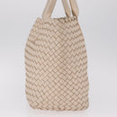 Bottega Veneta INTRECCIATO Cabas PM Tote Bag Leather Ivory 161357 Auth am13069A-5