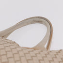 Bottega Veneta INTRECCIATO Cabas PM Tote Bag Leather Ivory 161357 Auth am13069A-8
