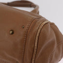 Chloe Paddington Hand Bag Leather Brown Gold Tone Auth am13070A-12