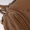 Chloe Paddington Hand Bag Leather Brown Gold Tone Auth am13070A-13