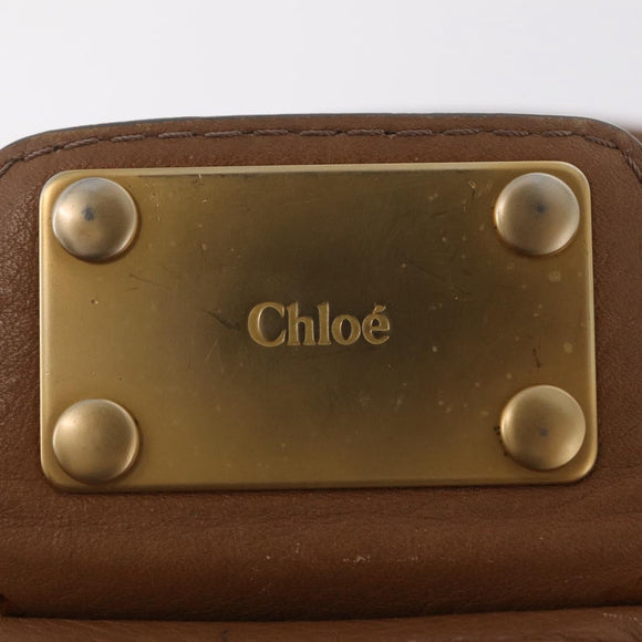 Chloe Paddington Hand Bag Leather Brown Gold Tone Auth am13070A