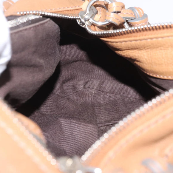 Chloe Paddington Hand Bag Leather Brown Gold Tone Auth am13070A
