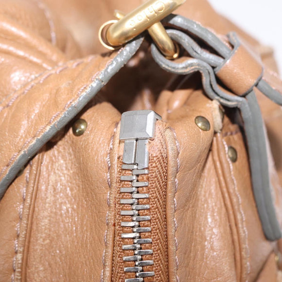 Chloe Paddington Hand Bag Leather Brown Gold Tone Auth am13070A