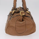 Chloe Paddington Hand Bag Leather Brown Gold Tone Auth am13070A-4