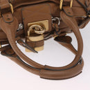 Chloe Paddington Hand Bag Leather Brown Gold Tone Auth am13070A-8
