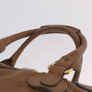 Chloe Paddington Hand Bag Leather Brown Gold Tone Auth am13070A-9