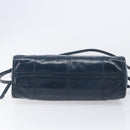 PRADA Bonnie Medium Shoulder Bag Leather Navy Gold Tone 1BA426 Auth am13071SAM-13