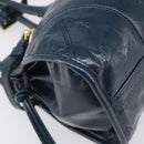 PRADA Bonnie Medium Shoulder Bag Leather Navy Gold Tone 1BA426 Auth am13071SAM-15