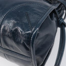 PRADA Bonnie Medium Shoulder Bag Leather Navy Gold Tone 1BA426 Auth am13071SAM-16