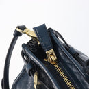 PRADA Bonnie Medium Shoulder Bag Leather Navy Gold Tone 1BA426 Auth am13071SAM-22