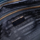 PRADA Bonnie Medium Shoulder Bag Leather Navy Gold Tone 1BA426 Auth am13071SAM-23