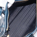 PRADA Bonnie Medium Shoulder Bag Leather Navy Gold Tone 1BA426 Auth am13071SAM-24