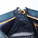 PRADA Bonnie Medium Shoulder Bag Leather Navy Gold Tone 1BA426 Auth am13071SAM-26
