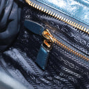 PRADA Bonnie Medium Shoulder Bag Leather Navy Gold Tone 1BA426 Auth am13071SAM-27