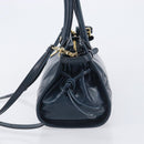 PRADA Bonnie Medium Shoulder Bag Leather Navy Gold Tone 1BA426 Auth am13071SAM-4