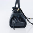 PRADA Bonnie Medium Shoulder Bag Leather Navy Gold Tone 1BA426 Auth am13071SAM-5