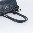 PRADA Bonnie Medium Shoulder Bag Leather Navy Gold Tone 1BA426 Auth am13071SAM-7