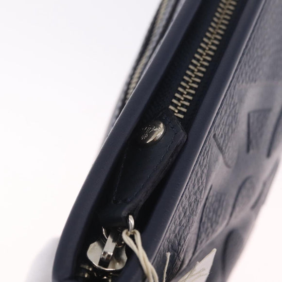 Vivienne Westwood Clutch Bag Leather Navy Silver Auth am13080V