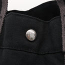 HERMES Fourre Tout MM Hand Bag Canvas Black Silver Auth am13081A-14