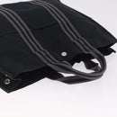 HERMES Fourre Tout MM Hand Bag Canvas Black Silver Auth am13081A-6