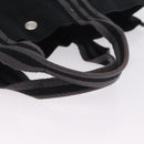 HERMES Fourre Tout MM Hand Bag Canvas Black Silver Auth am13081A-7