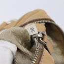 PRADA Bowler Bag Stand Bag Hand Bag Leather Beige Silver Auth am13082A-29
