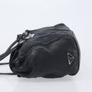 PRADA Ready Lock Shoulder Bag Leather Black Silver BR3282 Auth am13083V-5