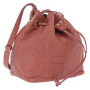 Jimmy Choo Juno Shoulder Bag Leather Pink Gold Tone Auth am13084A-1