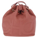 Jimmy Choo Juno Shoulder Bag Leather Pink Gold Tone Auth am13084A-2