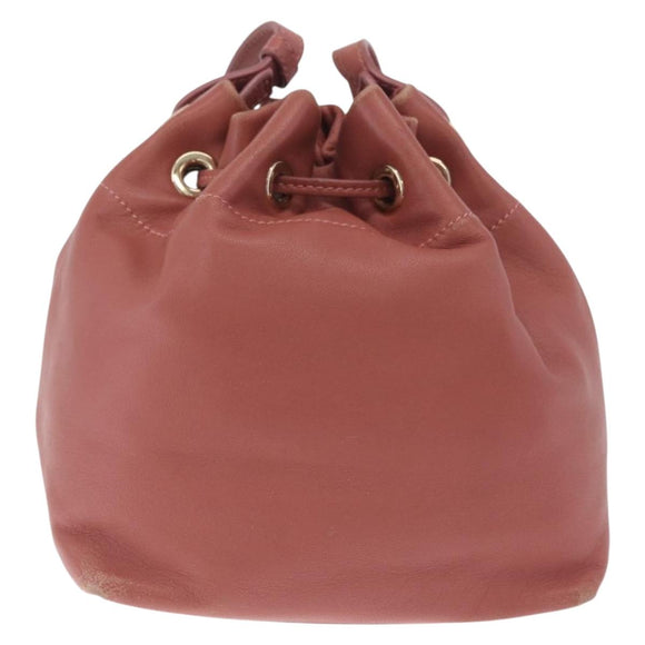 Jimmy Choo Juno Shoulder Bag Leather Pink Gold Tone Auth am13084A