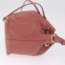 Jimmy Choo Juno Shoulder Bag Leather Pink Gold Tone Auth am13084A-4