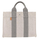 HERMES New Fourre Tout PM Hand Bag Canvas Gray Black Auth am13085V-2