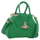 Vivienne Westwood MINI YASMINE Orb Hand Bag Leather Green Gold Auth am13089V-1