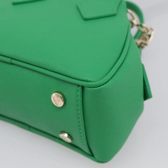 Vivienne Westwood MINI YASMINE Orb Hand Bag Leather Green Gold Auth am13089V