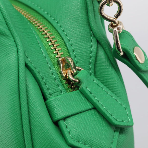 Vivienne Westwood MINI YASMINE Orb Hand Bag Leather Green Gold Auth am13089V