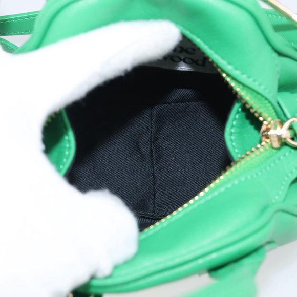 Vivienne Westwood MINI YASMINE Orb Hand Bag Leather Green Gold Auth am13089V