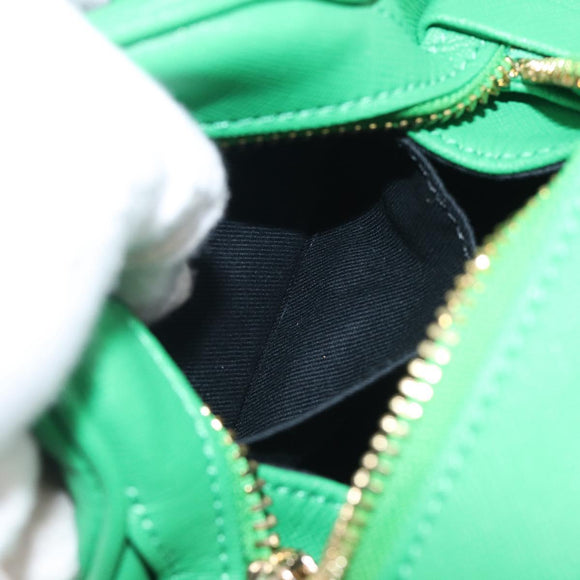 Vivienne Westwood MINI YASMINE Orb Hand Bag Leather Green Gold Auth am13089V