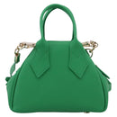 Vivienne Westwood MINI YASMINE Orb Hand Bag Leather Green Gold Auth am13089V-3