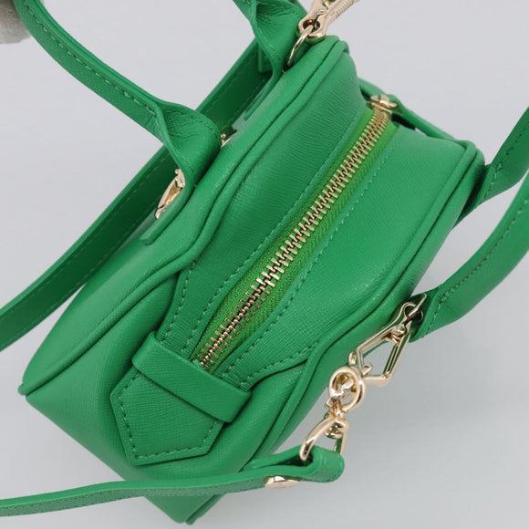 Vivienne Westwood MINI YASMINE Orb Hand Bag Leather Green Gold Auth am13089V