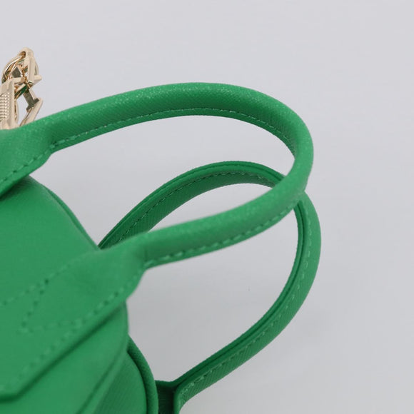 Vivienne Westwood MINI YASMINE Orb Hand Bag Leather Green Gold Auth am13089V