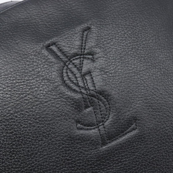Saint Laurent Cassandra Logo Shoulder Bag Leather Black Gold Tone Auth am13091A