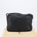 Saint Laurent Cassandra Logo Shoulder Bag Leather Black Gold Tone Auth am13091A-23