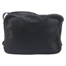 Saint Laurent Cassandra Logo Shoulder Bag Leather Black Gold Tone Auth am13091A-2