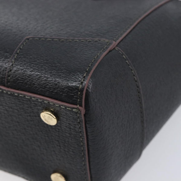 Vivienne Westwood Hand Bag Leather Black Gold Tone Auth am13092V