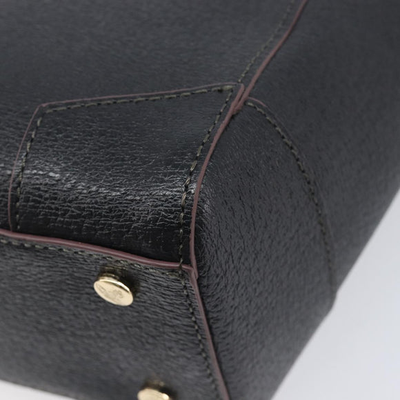 Vivienne Westwood Hand Bag Leather Black Gold Tone Auth am13092V