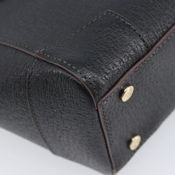 Vivienne Westwood Hand Bag Leather Black Gold Tone Auth am13092V
